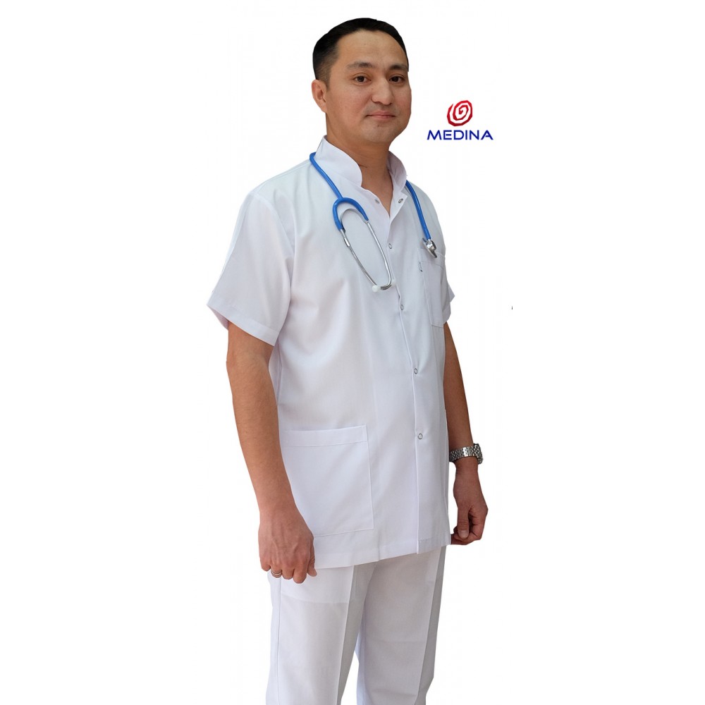 Мужской костюм белый на кнопках